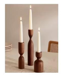 Excellente qualité nouvelle conception Acacia en bois carré votif bougeoir élégant métal acier inoxydable chauffe-plat maison pour cadeau - Product Image 2