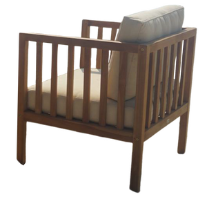 Premium Moderne 1 Places Bois de Teck Lounge Fauteuil Simple Patio Jardin Piscine Plage Canapé Ensemble avec Rotin pour Balcon Usage Extérieur - Product Image 3