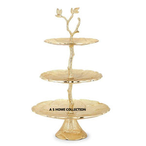 แท่นวางเค้กทำมือพร้อมที่ขัดเงาทำจากธรรมชาติของขวัญแต่งงานใช้ชั้นโลหะแท่นวางเค้ก - Product Image 4