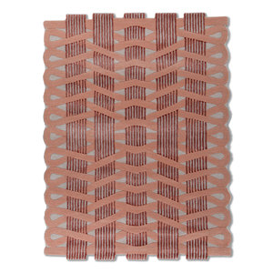 Alfombra de Lana y Viscosa Tejida a Mano Jaipur Wunderkammer Beige Marrón con Patrón Geométrico Abstracto para el Hogar, Pasillo, Modelo Rectangular-Top-115 - Product Image 1