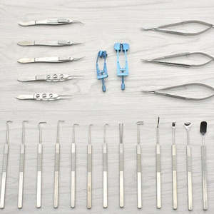 Juego de instrumentos de cirugía de cataratas microquirúrgica oftálmica de alta calidad, instrumentos de acero de 24 piezas, Venta caliente de oftalmología - Product Image 1