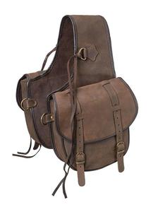 Superventas de alta calidad de cuero genuino Western Trail Tooling Carving Horse Saddle Bag - Product Image 3