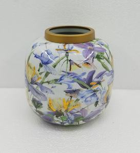 Calcomanía de jarrón de flores de metal de diseño moderno, acabado esmaltado para sala de estar, decoración de Mesa para el hogar, hecha a mano, personalizada - Product Image 6