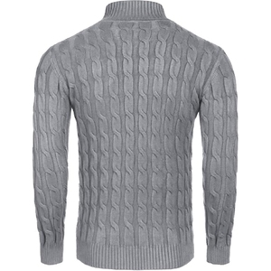 Alta calidad al por mayor de alta calidad de poliéster de alta calidad de color sólido suéter de los hombres de cuello redondo suéteres Casuales - Product Image 2