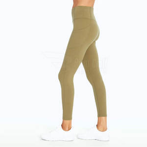 Cómodas mallas de gimnasio para mujer, último diseño, Spandex, poliéster, cierre de cintura elástica, patrón sólido, ropa de Yoga - Product Image 4