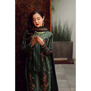 Ensemble de costume Karandi brodé pour femmes avec châle et pantalon - ZAIB - 3 pièces - Product Image 3