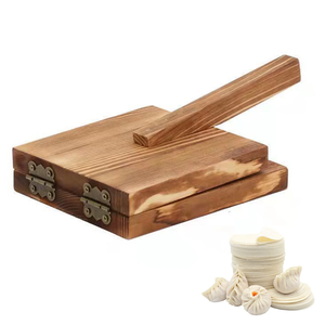 Prensador de masa de madera, prensa de piel, molde de forma cuadrada para bolas de masa hervida, herramienta de repostería para hornear, venta - Product Image 5