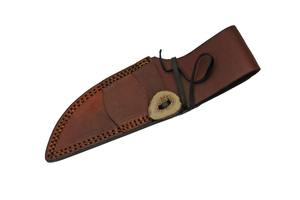 Couteau de chasse en acier damas fait à la main de meilleure qualité gaine en cuir marron bricolage Grade personnalisable OEM lame vierge garde fichier travail - Product Image 6