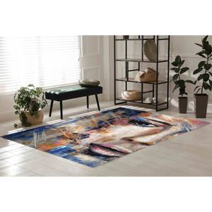 Tapis d'art portrait de femme : Décoration moderne pour salon, tapis à poils doux - Product Image 4