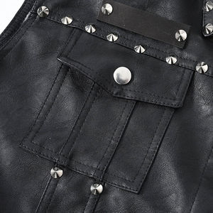 Genuine Leather Custom Made Waterproof Polyester Short Zipper Letter Durable Breathable Motorcycle Riders Vest Outer Wear OEM - Product Image 5