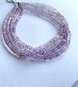 ลูกปัดอเมทิสต์สีชมพูเรียบ I 16 นิ้ว ลูกปัดอเมทิสต์สีชมพูธรรมชาติทรงรอนเดล สำหรับทำเครื่องประดับอัญมณ์ - Product Image 6