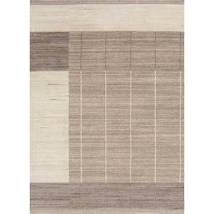 พรมขนสัตว์ทอมือสีเบจและสีน้ำตาลลายเรขาคณิต สำหรับห้องนั่งเล่น ทางเข้าบ้าน ห้องโถง และห้องนอน รุ่น Hwl-148 - Product Image 1