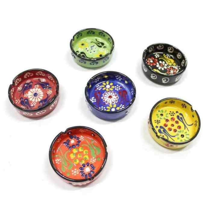 İlbay 8 cm Lace Tile Ceramic Ashtray Set