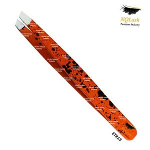 Pinces à épiler en acier inoxydable à vente chaude, couleur arc-en-ciel, pointe inclinée, pointe pointue, remplacement gratuit, emballage personnalisé NQLASH - Product Image 5