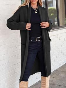 Manteau d'hiver long matelassé imperméable pour femmes coupe régulière vêtements d'extérieur à poitrine blanc avec ouate de coton et manteaux de Style de poche - Product Image 2