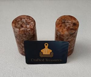 Saleros y pimenteros artesanales de resina y piedra con incrustaciones de piedra y resina epoxi, utensilios de cocina personalizados al mejor precio. - Product Image 3