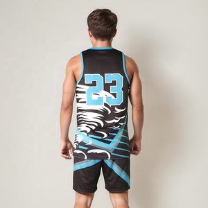 Tenue de basketball personnalisée de qualité supérieure avec impression par sublimation, ensemble professionnel respirant et antibactérien, grandes tailles, 100 % respirant - Product Image 4