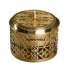 Calentador de Alimentos Metálico con Diseño de Corte Láser, Acabado Dorado, para Hoteles y Restaurantes, Calentador de Alimentos Metálico de Diseño - Product Image 1