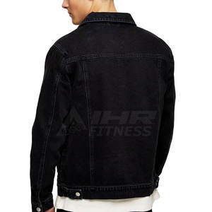 Coupe-vent en toile de style High Street pour hommes, veste en jean d'hiver respirante et confortable avec logo personnalisé. - Product Image 3
