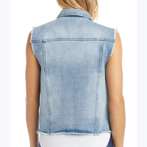 Chaleco Vaquero de Diseño Personalizado de Alta Calidad para Mujer, Transpirable, con Logotipo Personalizado, Nuevo Estilo Casual de Moda, Chaleco Vaquero de Algodón - Product Image 6