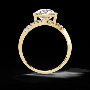 Anillo de Diamante Cultivado en Laboratorio con Certificación IGI de 2.50 Quilates, Corte Pera, con Banda de Oro Trenzada, Regalo de Compromiso - Product Image 5