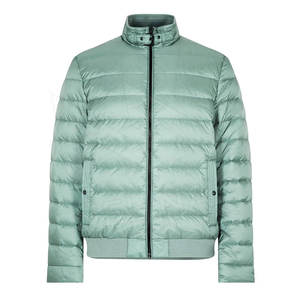 Veste matelassée matelassée à bulles hommes veste zippée personnalisable Style classique manteau d'hiver col de fourrure en bulle de polyester - Product Image 1