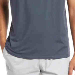 เสื้อกล้ามออกกำลังกายผู้ชายผ้าโพลีเอสเตอร์/ ผ้าฝ้ายแห้งเร็วระบายอากาศได้ดีเสื้อผ้าออกกำลังกายน้ำหนักเบาสำหรับฤดูร้อน - Product Image 6