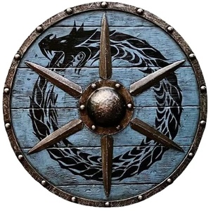 Escudo Vikingo JEXMOO Hecho a Mano de 24 Pulgadas, de Madera y Acero con Alto Contenido de Carbono, Diseño de Copa Central, con Soporte Compatible y Personalizable - Product Image 1