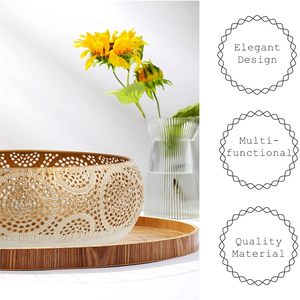 Cesta de fruta de Metal con diseño de concepto abierto de base fuerte Premium para cocina, sala de estar, mesa de comedor o decoración de oficina - Product Image 2