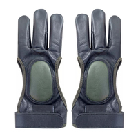 Gants de tir à l'arc en cuir à trois doigts, antidérapants, respirants, pour la chasse en extérieur, coupe-vent, isolés, avec fermeture auto-agrippante