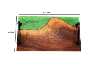Plateaux en bois de résine polyvalents pour servir des aliments et des boissons pour la maison, les restaurants, utilisation personnalisable, couleur et taille, marque DE-AARTICO, Inde - Product Image 6