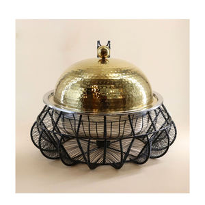 Gold Hammered Stainless Steel Chafing Dish Hot Selling and High Quality Arabic Designer Handmade <b>Eco</b>-Friendly - Product Image 2