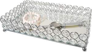 Bandeja de Servir de Metal Hecha a Mano Ecológica de Color Blanco Cristal con Diseño Decorativo de Espejo - Product Image 5