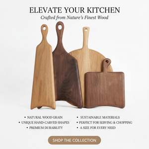 Pack économique de 3 planches à découper en bois d'acacia avec poignée et rainure à jus Articles de cuisine les plus vendus pour l'exportation - Product Image 5