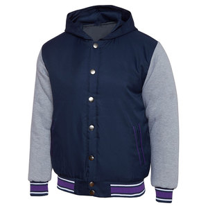 Veste classique personnalisée Varsity Letterman avec manches contrastées, fermeture à boutons, bordure en tricot côtelé et coupe confortable - Product Image 5
