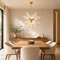 Lustre moderne en forme de fleur, art luxueux pour salon, villa, salle à manger, lumière d'ambiance décorative d'intérieur, luminaire suspendu LED à 18 têtes