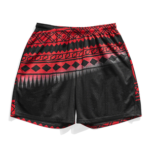 Wholesale Summer Fashion Printing Sublimated Breathable Quick Dry 100% Polyester Mesh Shorts High Street Style <b>Elastic</b> Men - Product Image 1