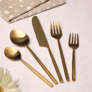 Cutipol Goa Cubiertos Juego de cubiertos de lujo chapados en oro, Juego de cubiertos de boda de acero inoxidable estilo portugués - Product Image 5