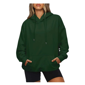 Sudaderas con Capucha de Forro Polar de Alta Calidad Personalizadas para Mujer, Diseño de Hombros Caídos, Mezcla de Algodón Transpirable, Ropa Urbana de Invierno - Product Image 5