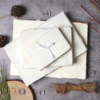 300 GSM papier de chiffon de coton fait main A6 A5 A4 bord frangé papier cadeau écologique OEM Inde fabricant en gros FBA
