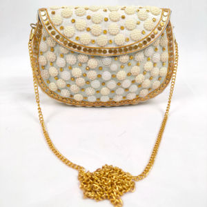 white beaded <b>resin</b> clutch handmade luxury <b>resin</b> crafts from India for sale in bulk wholesale - Product Image 1