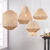 Lampes suspendues en osier faites à la main de style moderne pour l'intérieur, style fermier, luminaire suspendu en rotin en forme de chapeau, disponible en gros au Vietnam