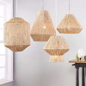 Lampes suspendues en osier faites à la main de style moderne pour l'intérieur, style fermier, luminaire suspendu en rotin en forme de chapeau, disponible en gros au Vietnam - Product Image 4