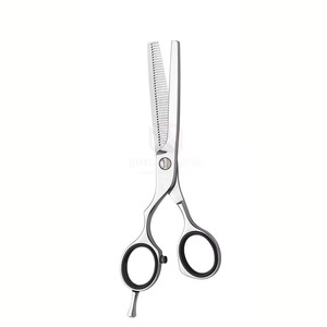 Ciseaux de coiffure professionnels en acier inoxydable sur mesure de haute qualité, design droit, finition poli miroir, à pointe arrondie - Product Image 4