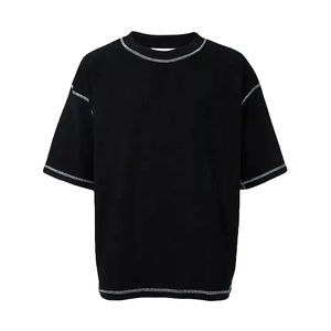 Camisetas Personalizadas de Moda Casual para Hombre, 100% Algodón, Corte Holgado con Costuras Invertidas, Camisetas Extra Grandes Personalizables - Product Image 4