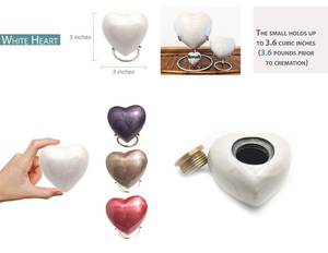 Pequeños Recuerdos de Cremación en Forma de Corazón con Base, Incluyen Urnas de Metal de Alto Brillo con Nuevo Diseño, Urnas de Latón Económicas para Cenizas Humanas - Product Image 3