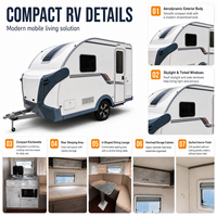 Caravane de camping-car moderne et légère 2025 pour 4 personnes avec cuisine et salle de bain