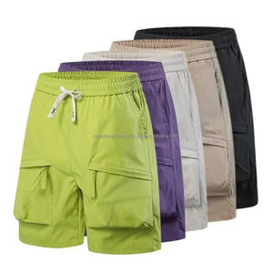 Pantalones cortos Cargo informales de verano para hombre, pantalones cortos multicolores con cremallera y bolsillos grandes para senderismo al aire libre, ropa de calle, cordón de talla grande - Product Image 1
