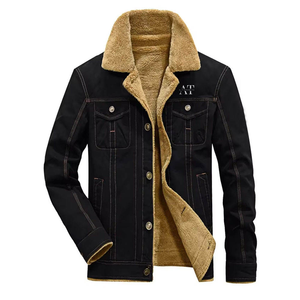 Veste en jean surdimensionnée moderne en PU enduit pour hommes tissage au crochet avec style vintage pour l'hiver superposition Streetwear - Product Image 4