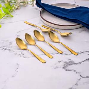 Set of 6 Sunlit Gold Tea <b>Spoons</b> Premium <b>Coffee</b> & Tea Tools - Product Image 1